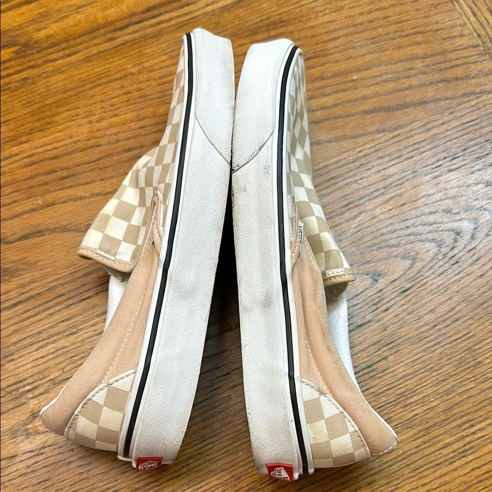 Vans Checkerboard Slip-On in Beige and Cream - Picture 4 of 9